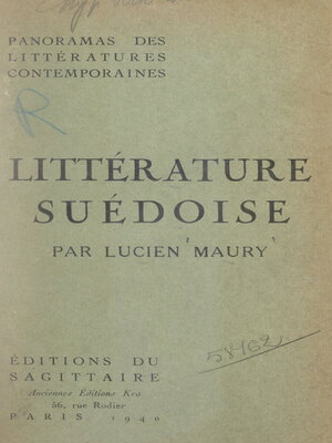 cover image of Littérature suédoise